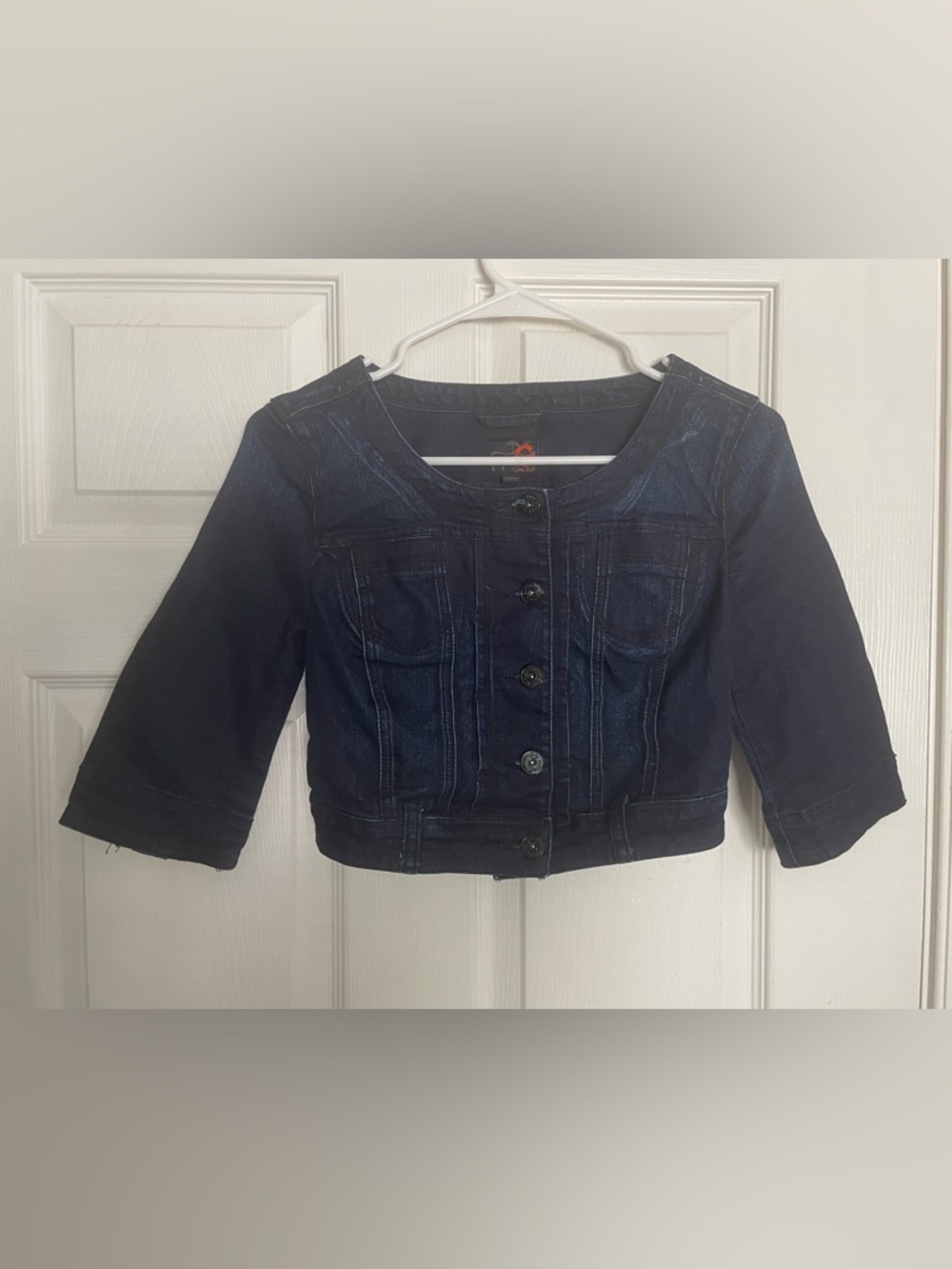 G by Guess Women’s XS Dark Blue Denim Cropped Jacket